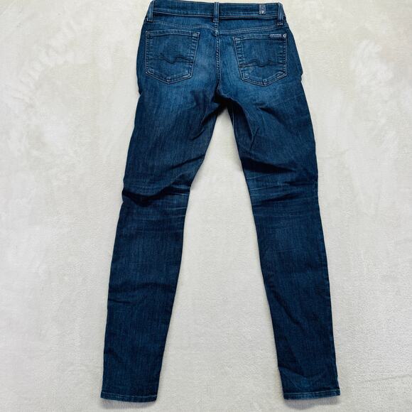 7 For All Mankind Jeans Womens 26 Med Wash Blue Denim Gwenevere‎ High Rise Ankle - Picture 9 of 14